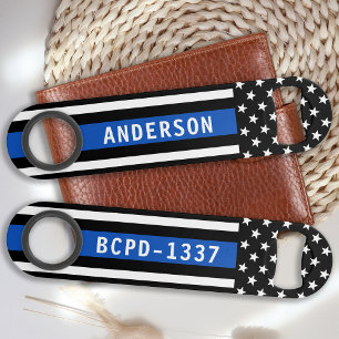Police Officer Personalised Modern Thin Blue Line