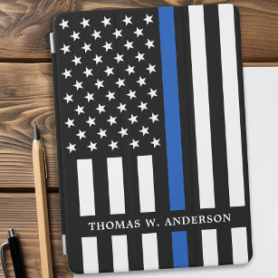 Police Officer Personalised Name Thin Blue Line iPad Mini Cover