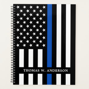 Police Officer Personalised Name Thin Blue Line Planner