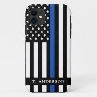Police Officer Personalised Thin Blue Line    