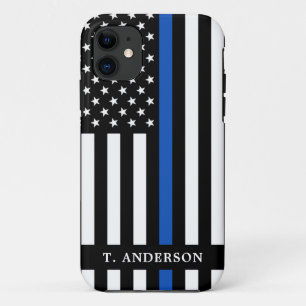 Police Officer Personalised Thin Blue Line     iPhone 11 Case