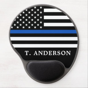 Police Officer Personalised Thin Blue Line Gel Mouse Mat