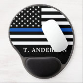 Police Officer Personalised Thin Blue Line Gel Mouse Mat (Left Side)