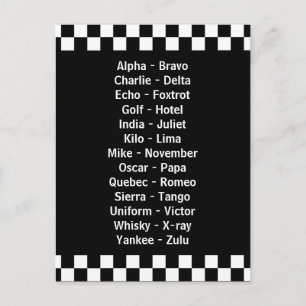 Police Officer Phonetic Alphabet Emergency Radio Postcard