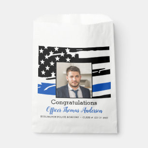 Police Officer Photo Thin Blue Line Graduation Favour Bags