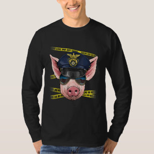 Police Officer Pig PD Cop Crime Scene Farm Animal T-Shirt