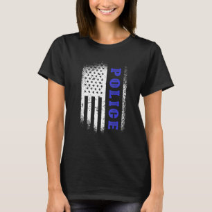 Police Officer Policeman Flag Police Dog T-Shirt