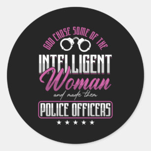 Police Officer Policewoman Policeman Cop Officers  Classic Round Sticker