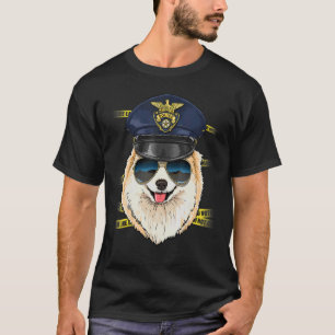 Police Officer Pomeranian Cop Crime Scene K9 Pom D T-Shirt