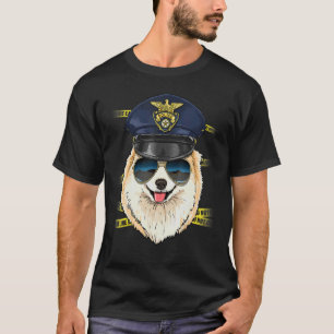Police Officer Pomeranian Cop Crime Scene K9 Pom D T-Shirt