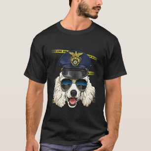 Police Officer Poodle Cop Crime Scene K9 Puppy Pet T-Shirt