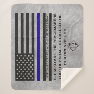 Police Officer Prayer Blessed By God Peacmakers Sherpa Blanket