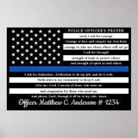 Police Officer Prayer Gift Thin Blue Line