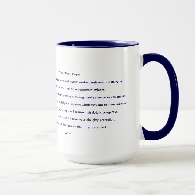 Police Officer Prayer Inspirational Faith Rescue Mug (Right)