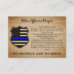 Police Officer Prayer Personalised Thin Blue Line Business Card