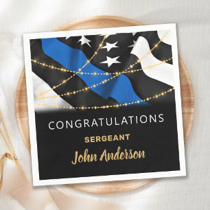 Police Officer Promotion Party Congratulations Napkin