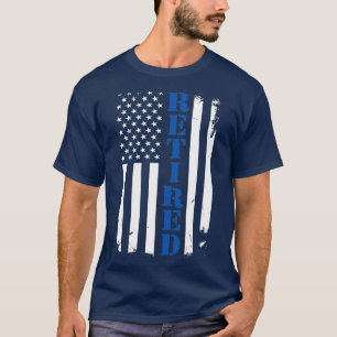 Police Officer proud Retired Thin Blue Line Flag h T-Shirt