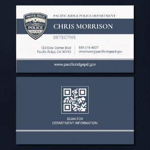 Police Officer QR Code Professional Business Card