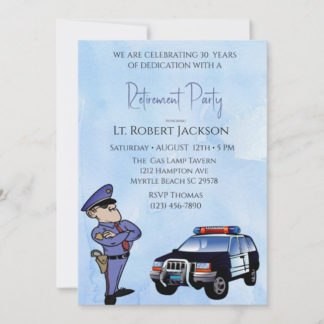 Police Officer Retirement Invitation (Front)