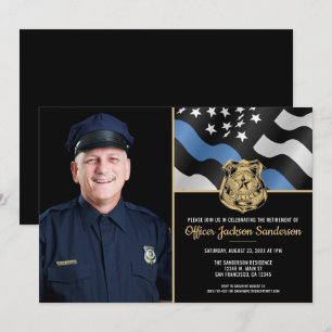 Police Officer Retirement Law Enforcement Photo Invitation