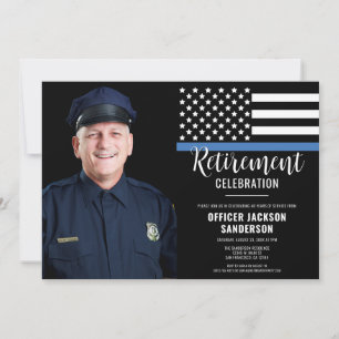 Police Officer Retirement Law Enforcement Photo Invitation