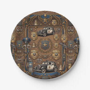 Police Officer Retirement or Birthday Party Paper Plate