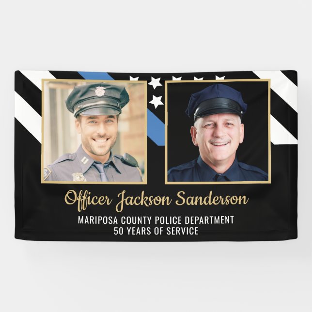 Police Officer Retirement Party 2 Photo Banner (Horizontal)