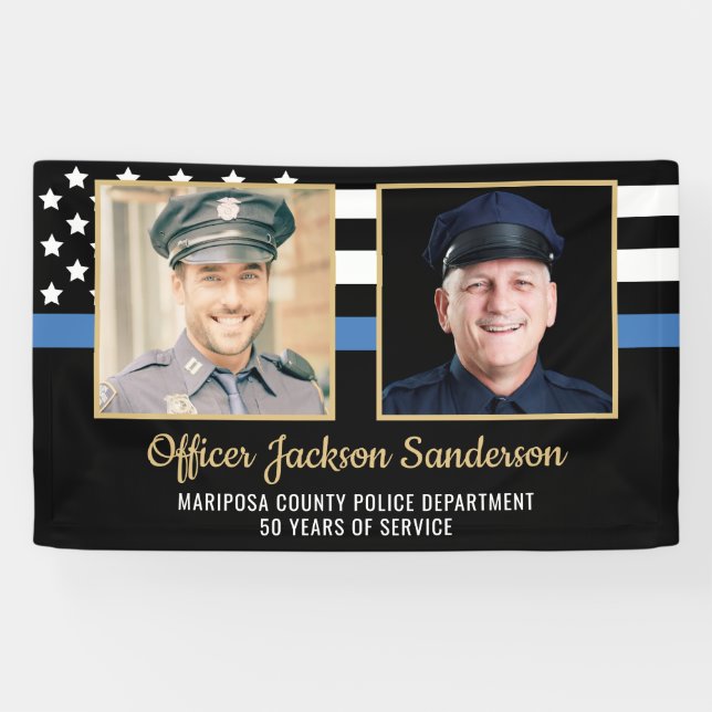 Police Officer Retirement Party 2 Photo Banner (Horizontal)