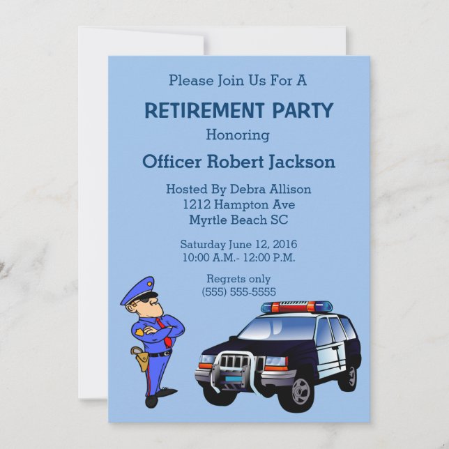 Police Officer Retirement Party Invitation (Front)