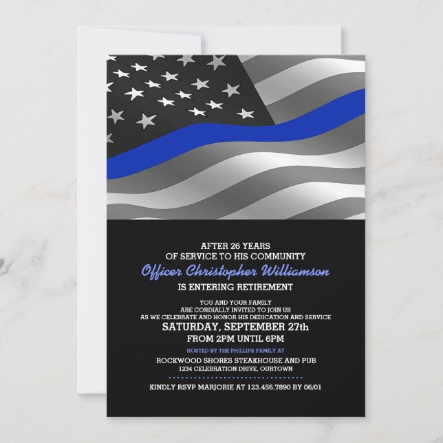 Police Officer Retirement Party Invitation (Front)