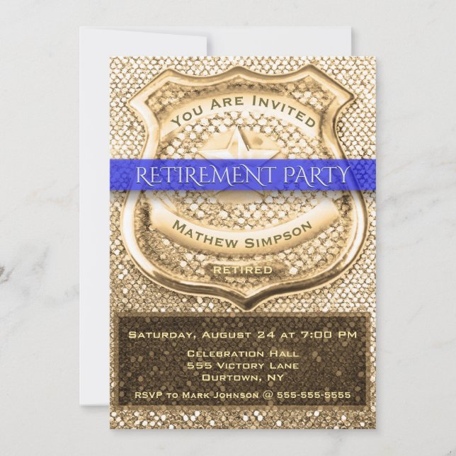Police Officer Retirement Party Invitation (Front)
