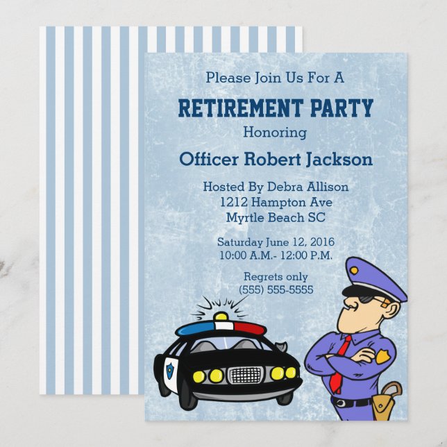 Police Officer Retirement Party  Invitation (Front/Back)