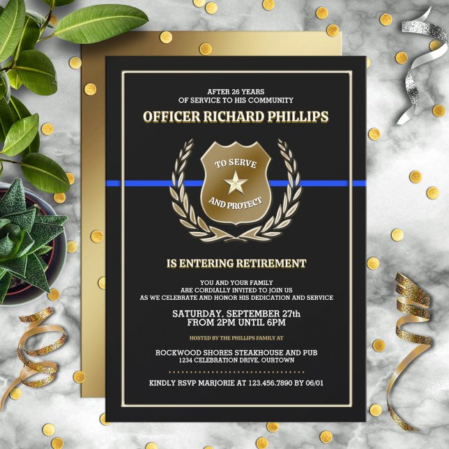 Police Officer Retirement Party Invitation (Creator Uploaded)