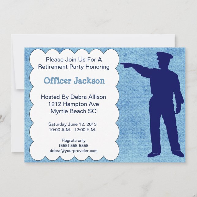 Police Officer Retirement Party Invitation (Front)
