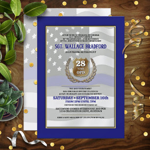 Police Officer Retirement Party Invitations