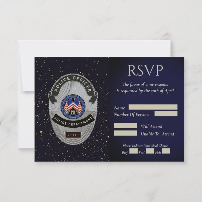 Police Officer Retirement Response Card (Front)