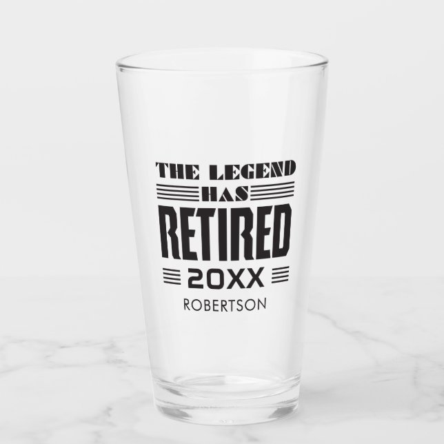 Police Officer Retirement The Legend Has Retired Glass (Front)