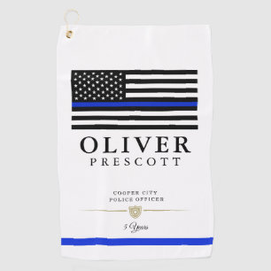 Police Officer Service Anniversary White Golf Towel