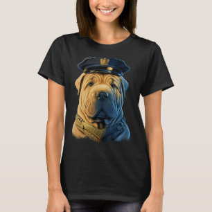 Police Officer Shar Pei Cop dog on Police Shar Pei T-Shirt