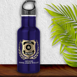 Police Officer Shield Personalised  532 Ml Water Bottle