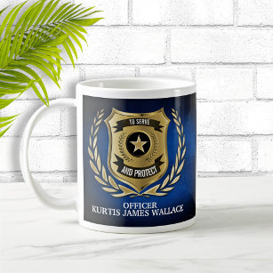 Police Officer Shield Personalised  Coffee Mug