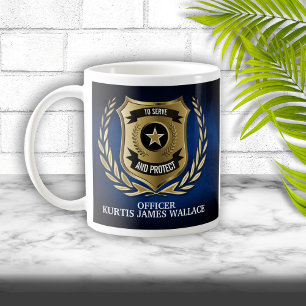 Police Officer Shield Personalised  Coffee Mug