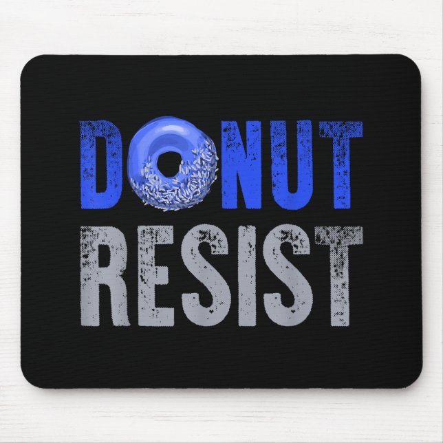 Police Officer Shirt Thin Blue Line Doughnut Resis Mouse Mat (Front)