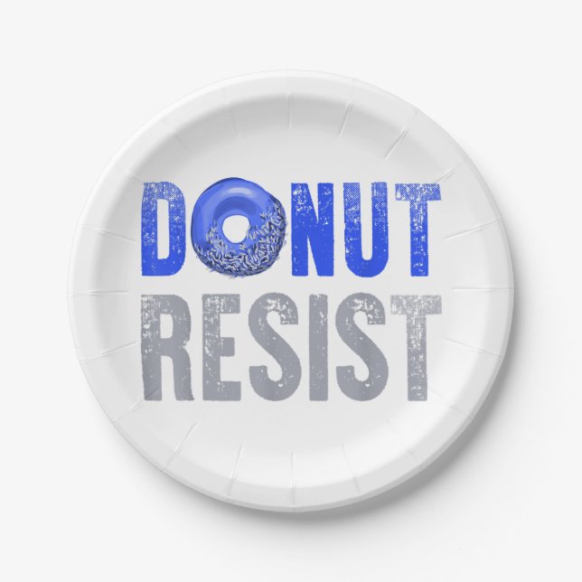 Police Officer Shirt Thin Blue Line Doughnut Resis Paper Plate (Front)