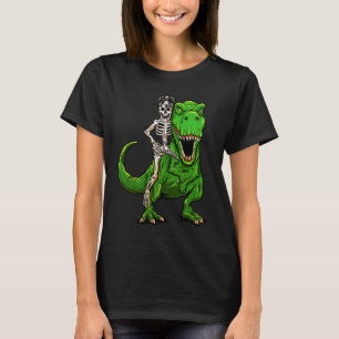 Police Officer Skeleton Dinosaur T Rex Halloween C T-Shirt