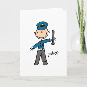 Police Officer Stick Figure Card