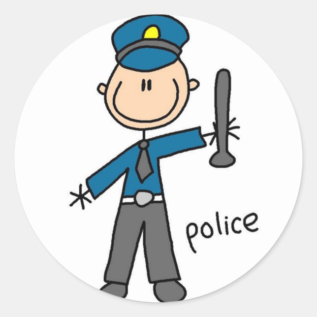 Police Officer Stick Figure Sticker (Front)