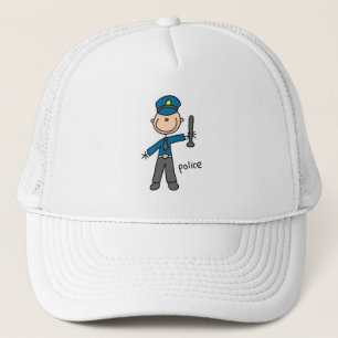 Police Officer Stick Figure Trucker Hat