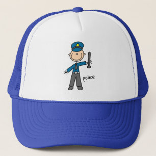 Police Officer Stick Figure Trucker Hat