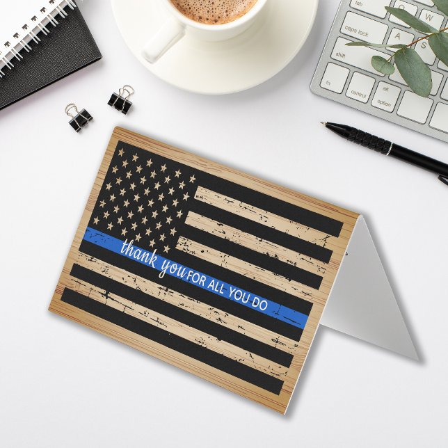 Police Officer Thank You American Flag Business Card (Creator Uploaded)
